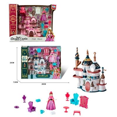 KDL-26-27 - Игрушечный кукольный замок с принцессой и аксессуарами, 2 цвета