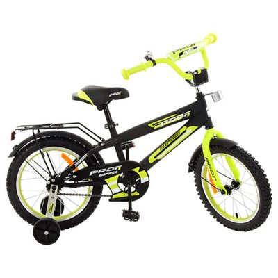 G1451 - Дитячий двоколісний велосипед для хлопчика PROFI 14 дюймів салатовий з чорним, G1451 Inspirer