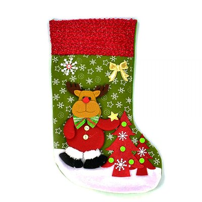 С30439 - Святковий носок для подарунків на Новий рік, Микола, Різдво — олень, С30439
