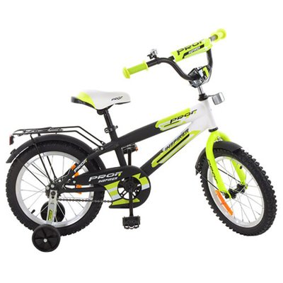 G1454 - Детский двухколесный велосипед для мальчика PROFI 14 дюймов салатовый с черным, G1454 Inspirer
