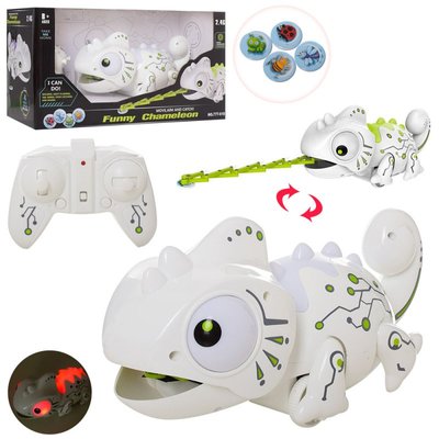 Іграшка ящірка Хамелеон 24 см на радіокеруванні, вміє ловити фішки, звук, світло, 777-618 777-618