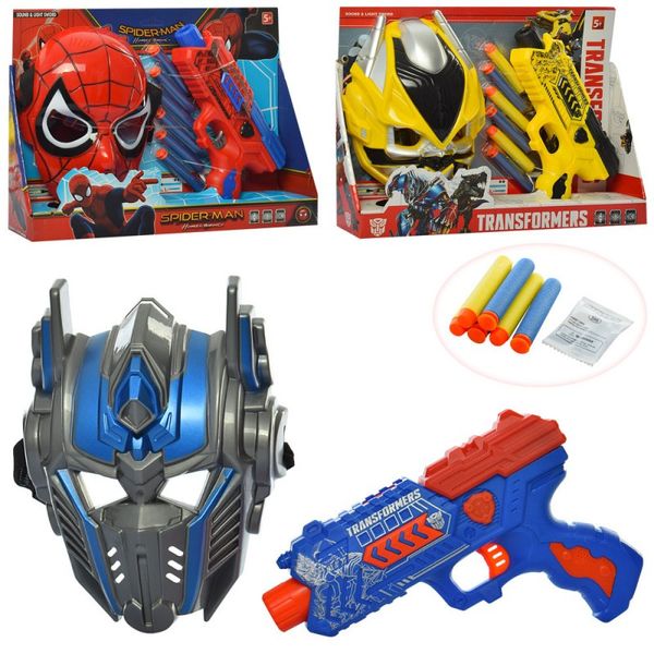 130-E-530-Е - Ігровий набір супергероїв: маска Спайдермена, Бамблбі і трансформера зі зброєю, 130-E-530-Е
