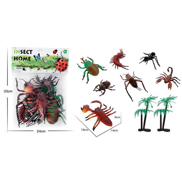 Дитячий ігровий набір фігурок тварин комахи, жуки, скорпіони, павуки 303-145