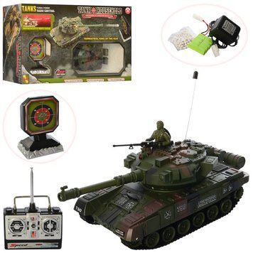 YH4101D - Игровой набор - танк на радиоуправлении, стреляющий шариками, мишень, YH4101D