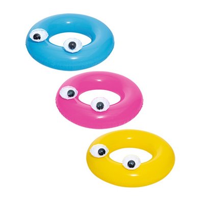 Intex 36119 - Оригінальний і кумедний надувний круг з оченятами, 99 см, 3 кольори, bestway 36119