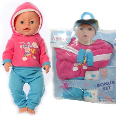 Одяг для пупса Baby born бебі бран або сестрички — теплий костюм толстовка та штани, памперс, соска OBB_2020_7