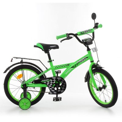 T1635 - Дитячий двоколісний велосипед PROFI 16 дюймів (зелений), T1636 Racer