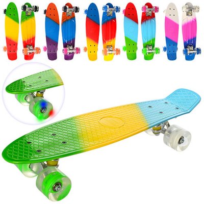 MS 0746 - 5 - Скейт Детский Пенни борд (Penny Board), 57-14,5 см, колеса светятся, алюм. подвеска, колеса ПУ