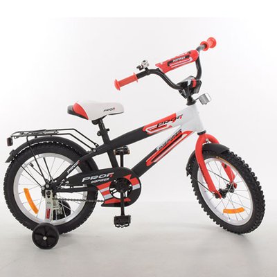 G1455 - Дитячий двоколісний велосипед для хлопчика PROFI 14 дюймів червоний із чорним, G1455 Inspirer