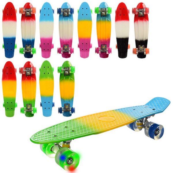 MS 0746 - 5 - Скейт Дитячий Пенні борд (Penny Board), 57-14,5 см, світяться колеса, алюм. підвіска, колеса ПУ
