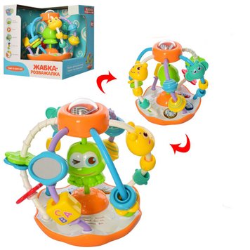Limo Toy M 5477 - Багатофункціональне брязкальце "Жабка розважалка" у вигляді кулі з лабіринтом і тваринами