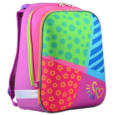Ранец (рюкзак) — каркасний шкільний для дівчинки рожевий — Яскравий — YES H-12 Bright color, 1 вересня 554581 554581