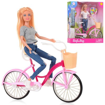 Defa 8361-BF - Лялька на велосипеді, лялька 30 см, велосипед