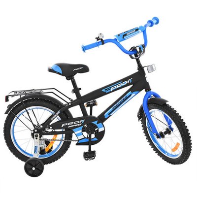 G1453 - Дитячий двоколісний велосипед для хлопчика PROFI 14 дюймів синій із чорним, G1453 Inspirer