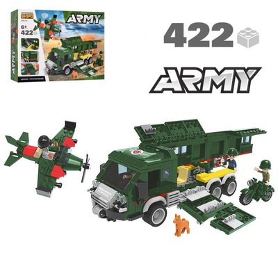 Kids Bricks (KB) KB 111 - Конструктор військовий - 422 деталі, - літак з військовою машиною