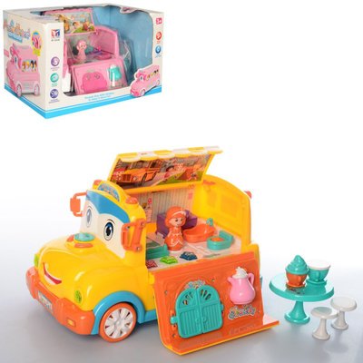 Копія Ігровий набір для дівчинки машина 2 в 1 (жовта), автомобіль з аксесуарами, T-2223E T-2223E