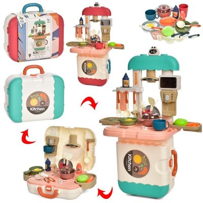 20204W - Игровой набор кухня в компактном кейсе - игрушечная кухня с посудой