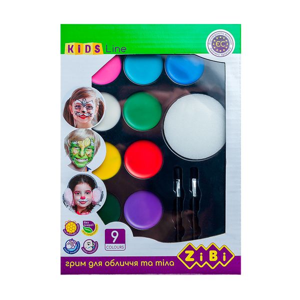 Аквагрим, фарби для обличчя (9 кольорів), ZB.6570 978654442 фото товару