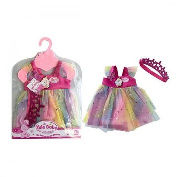 OBB_2024_03 - Одяг для пупса бебі борн або ляльки 35-42 см, святкова сукня принцеси з единорогом і тіарою