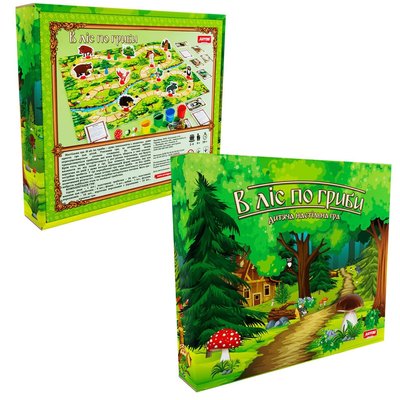 Цікава пізнавальна дитяча настільна гра "У ліс по гриби" для дітей про ліс і тварин 231010 фото товару
