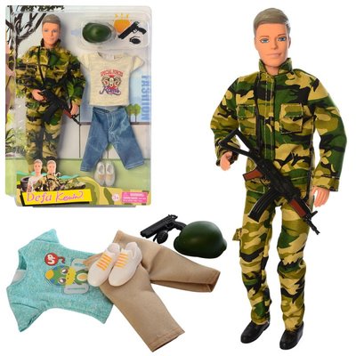 Лялька хлопчик (Кен) у формі військового, шарнірний 8412