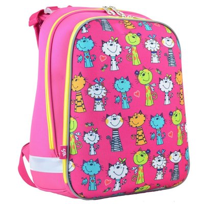 Ранец (рюкзак) — каркасний шкільний для дівчинки рожевий коти — YES H-12 Kotomaniya rose, 1 вересня 554575 554575