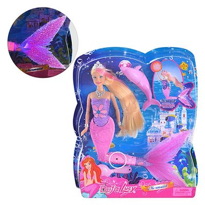 Defa 8243 - Лялька Русалка, серія ляльок Дефа, шарнірна, світиться хвіст, дельфін