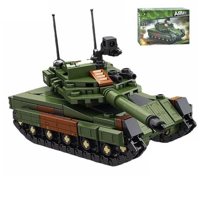 Kids Bricks (KB) KB 2018 A - Leopard - конструктор немецкого танка - 261 деталь - длина 14,5 см