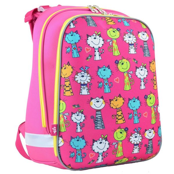 1 Вересня 554575 - Ранец (рюкзак) — каркасний шкільний для дівчинки рожевий коти — YES H-12 Kotomaniya rose, 1 вересня 554575