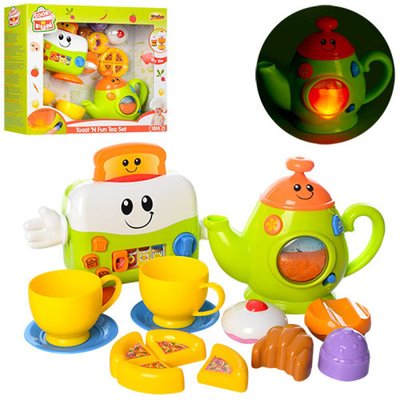 Ігровий набір техніки для малюків Тостер, Чайник, посуд, продукти, звук, світло, WinFun 3155-NL 3155-NL