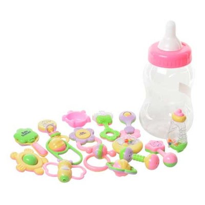 2828 А 24 - Игрушки для младенцев Погремушки - набор в бутылочке 15 штук