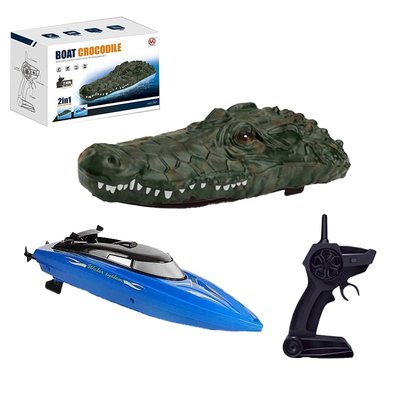 Катер крокодил - лодка на радиоуправлении + чехол с головой крокодила RH702