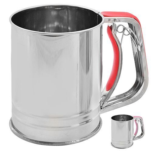 Stenson R16433, R92396, R16434 - Кружка сито для просеивания муки большая 13 х 9 см, с двойным просеиванием