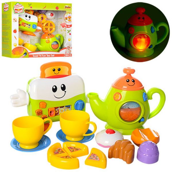 3155-NL - Ігровий набір техніки для малюків Тостер, Чайник, посуд, продукти, звук, світло, WinFun 3155-NL