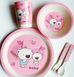 Набір бамбукового посуду (для дітей) рожевий — Ведмедики коали, 5 предметів, Eco Bamboo N02330 N02330 фото 1