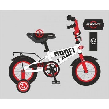 T14172 - Детский двухколесный велосипед для мальчика PROFI 14 дюймов красно-белый, T14172&nbsp;Flash