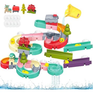 8366-37A - Крута іграшка для купання з горками - конструктор серпантин лабіринт Качині гірки для вани