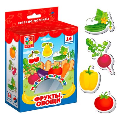 Vladi Toys VT3106 - Набор обучающих магнитов для малышей "Мой маленький мир - Фрукты и овощи"