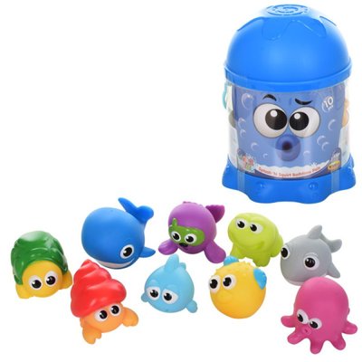 Іграшки для ванної — Набір морських тварин для купання 10 шт., бризкалка 7115-NI