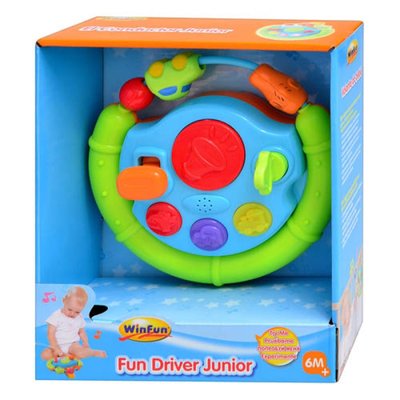 WinFun 0705-NL - Детский руль Развивающая игрушка Автотренажер для малышей, музыка, свет, WinFun 0705