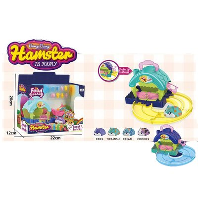 Y004 - Игровой набор "Маленькие хомячки Hamster" - дом для хомяка, мини-трек, микс видов маленьких хомячков