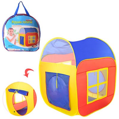 Палатка детская игровая классическая в виде домика, размер 85-85-110 см M 1441