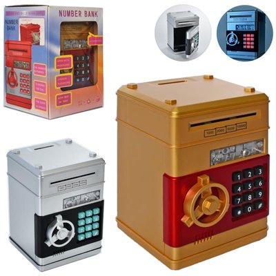 Скарбничка - іграшковий сейф із кодовим замком, приймає монети та купюри 1666633347 фото товару