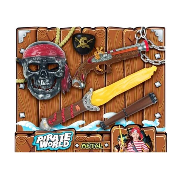 B6638-3 - Дитячий ігровий набір пірата зі зброєю, маска, пістолет, меч, аксесуари, B6638-3