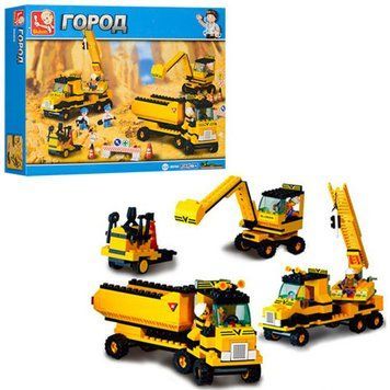 Sluban 9700 - Конструктор Стройтехника - экскаватор, самосвал, кран,&nbsp;474 детали, серия Город