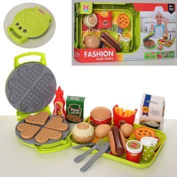 326H-35 - Ігровий набір продукти Вафельниця, фастфуд, гамбургер, вафлі, продукти, посуд, 326H-35