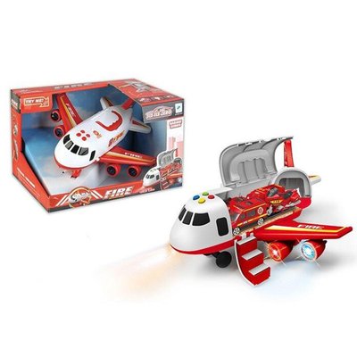 660A-242 - Іграшка Літак контейнер - вантажний транспортер розкладний поліція з машинками, звук, світло