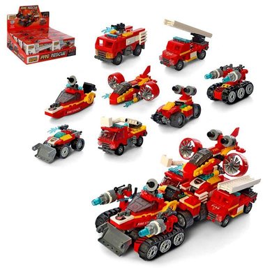 Limo Toy KB 099 - Набір конструкторів із пожежною спецтехнікою 8 в 1