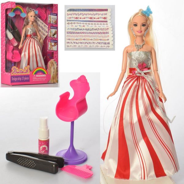 68277 - Кукла для покраски волос и причесок - игровой набор Парикмахер - Стилист, стул, аксессуары