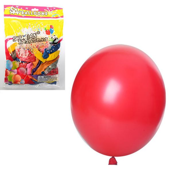 Набір надувних кульок (50 шт.), мікс кольорів металік 25 см, MK 1522 978660398 фото